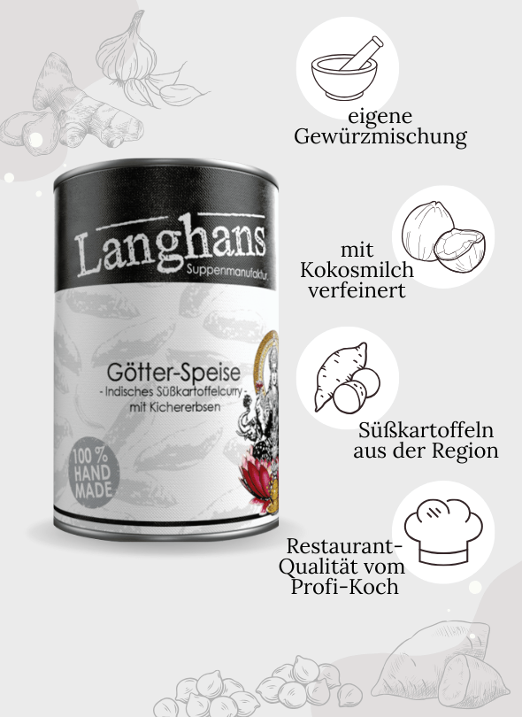 GÖTTER-SPEISE . Indisches Süßkartoffelcurry mit Kichererbsen