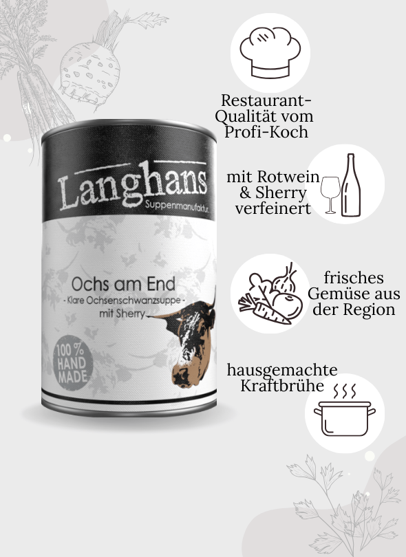 OCHS AM END . Klare Ochsenschwanzsuppe mit Sherry