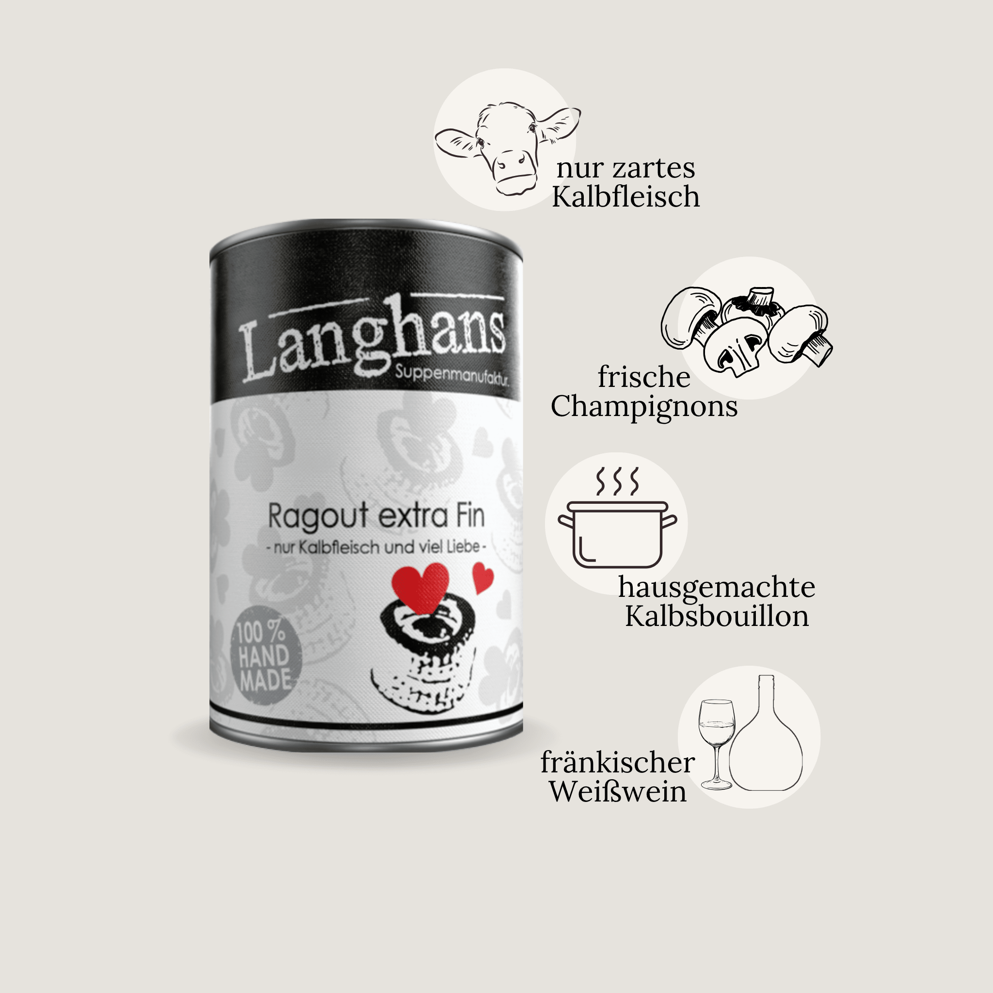 RAGOUT EXTRA FIN . Ragout fin aus Kalbfleisch