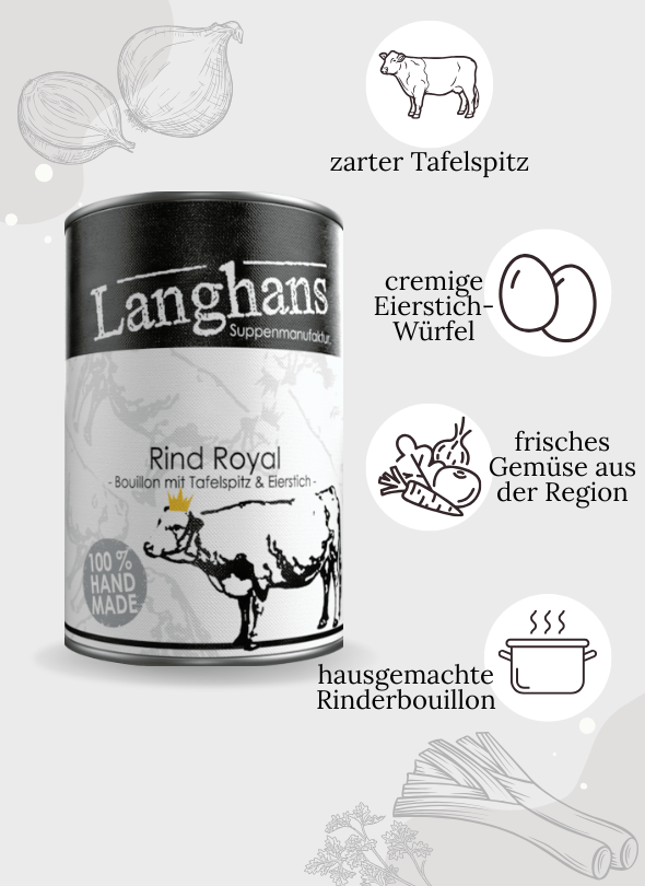 RIND ROYAL . Bouillon mit Tafelspitz & Eierstich
